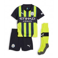 Camisa de time de futebol Manchester City Erling Haaland #9 Replicas 2º Equipamento Infantil 2024-25 Manga Curta (+ Calças curtas)